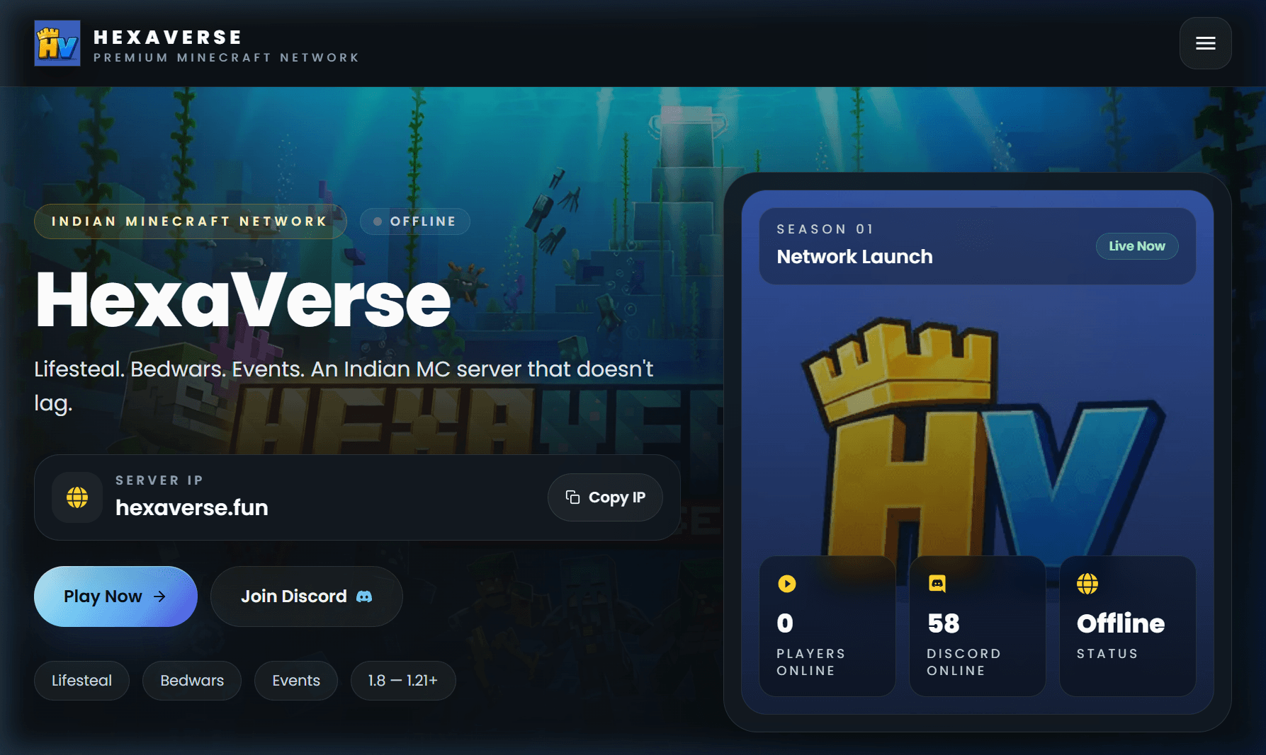 Hexaverse — Website